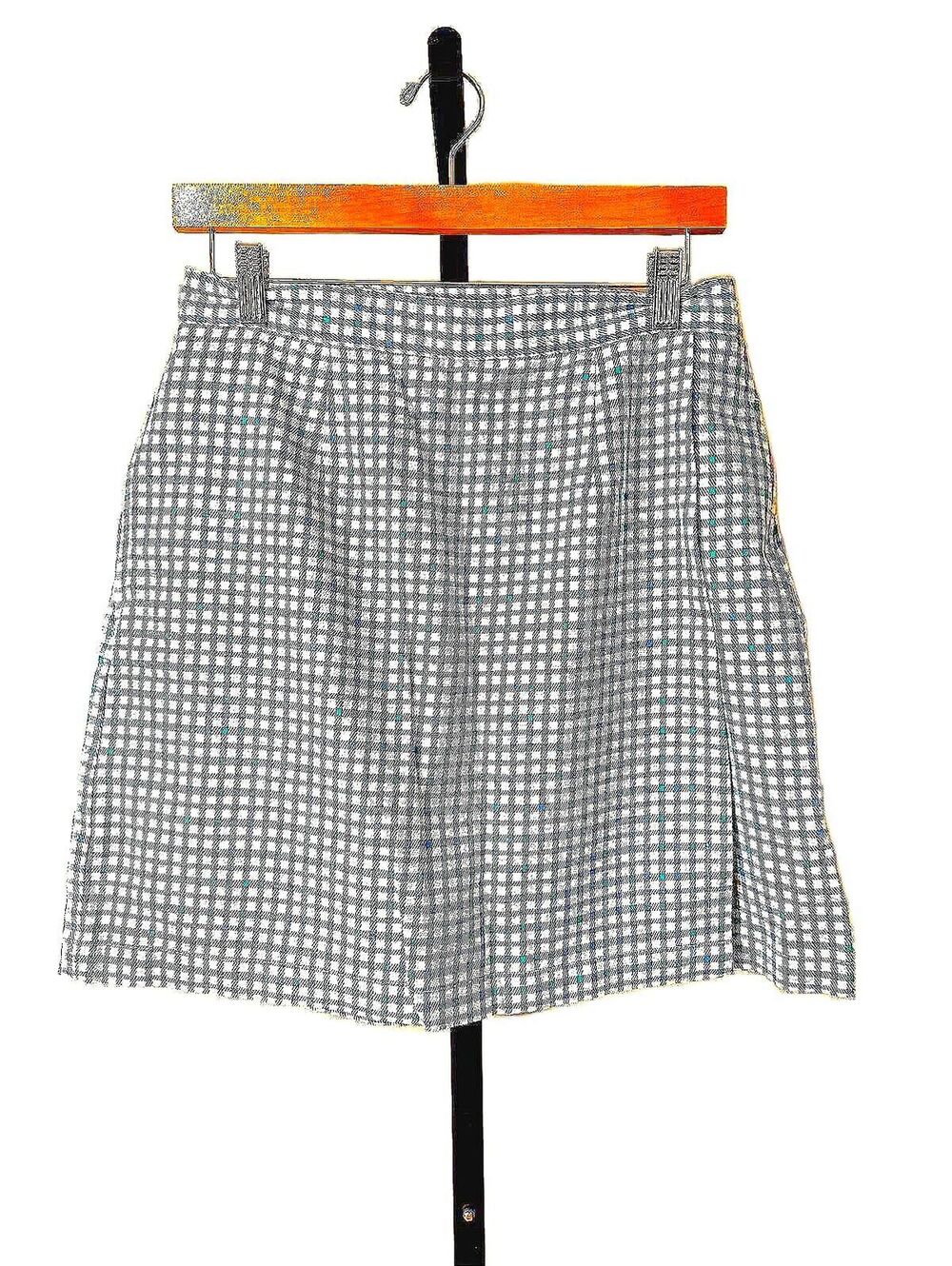 Vintage 90s Izod Vintage 10 Skort Women's Green and White Checkered Tennis Golf